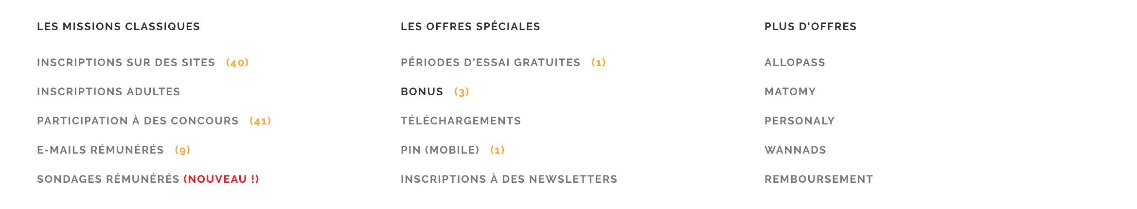 missions rémunérées baclick
