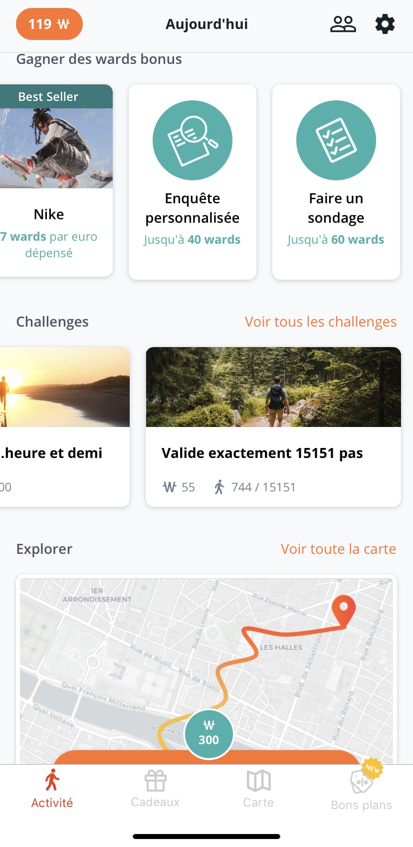 gagner des point supplémentaires sur wewards