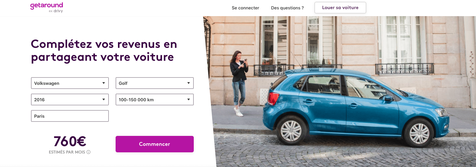 estimer gains sur getaround