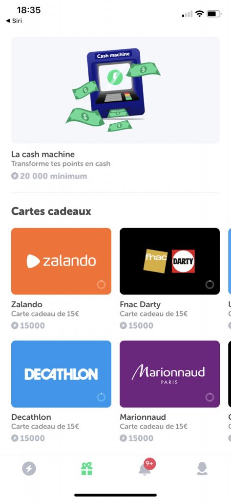 carte cadeau à gagner
