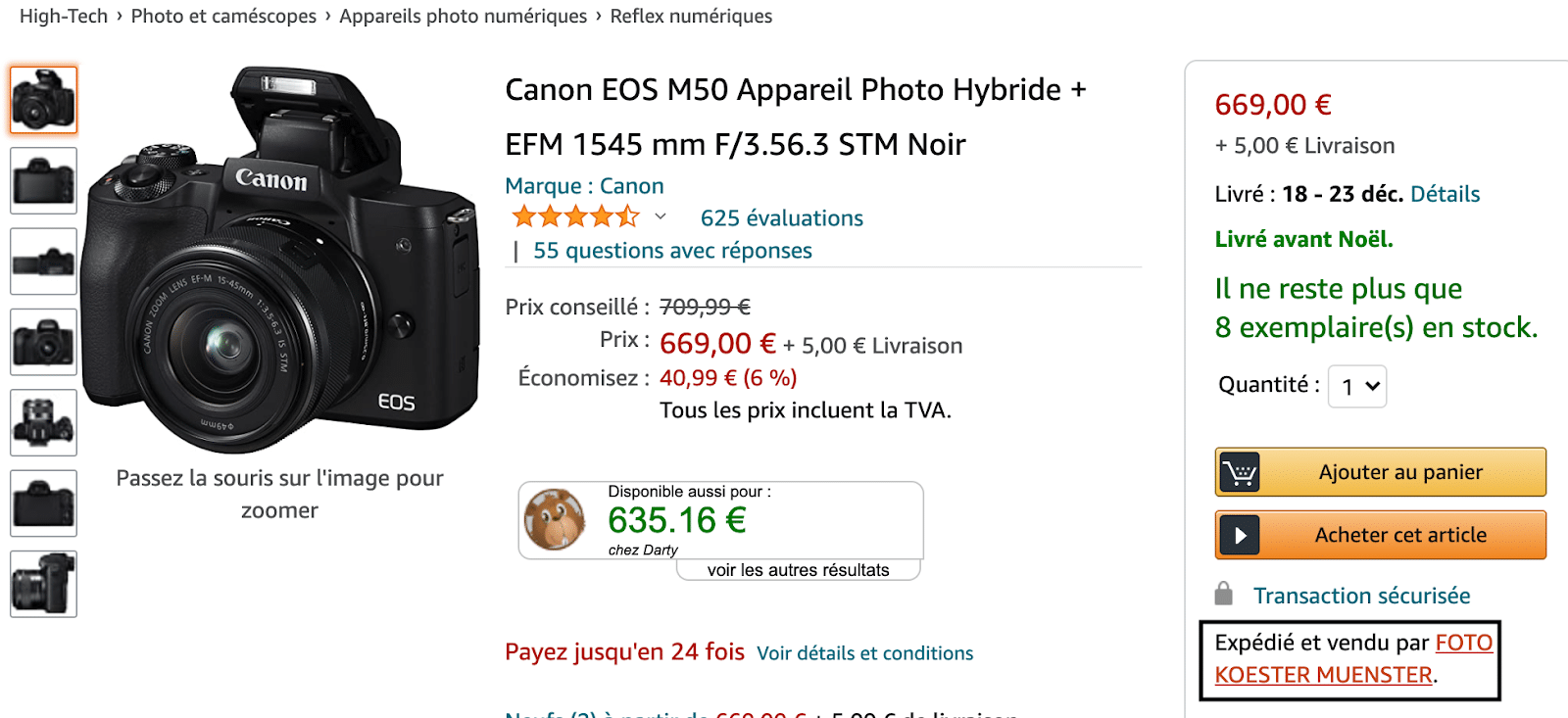 contacter le vendeur amazon