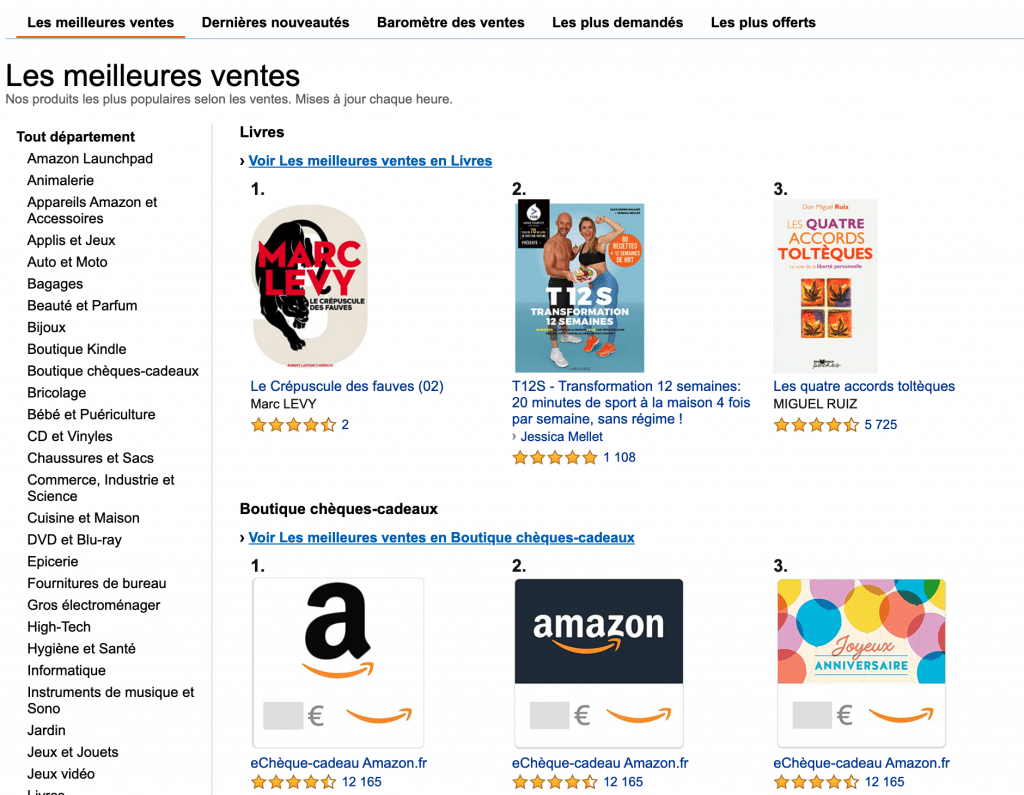 meilleur vente amazon