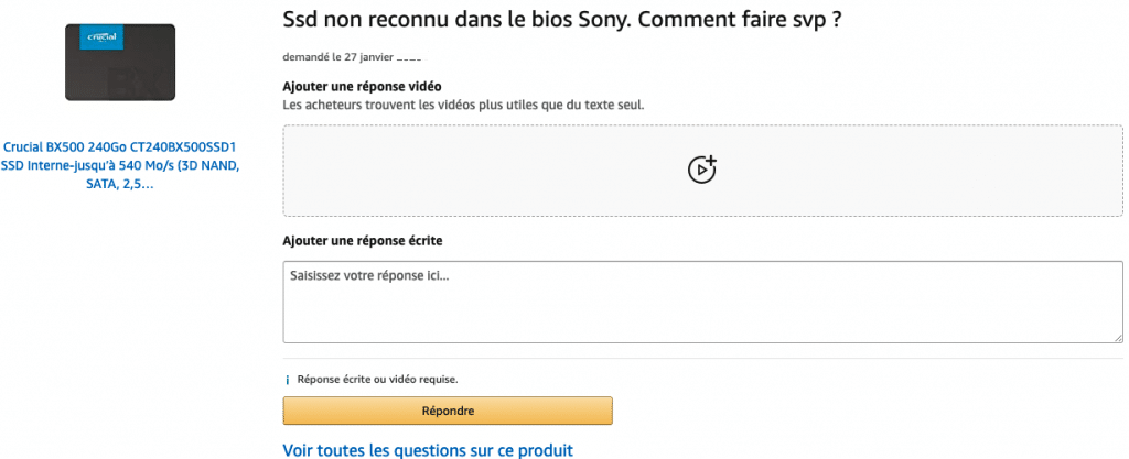 Pour répondre à une question, il faut cliquer sur celle-ci. Vous pourrez même le faire en vidéo.