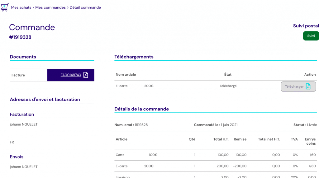 télécharger ses e-cartes cadeaux Emrys