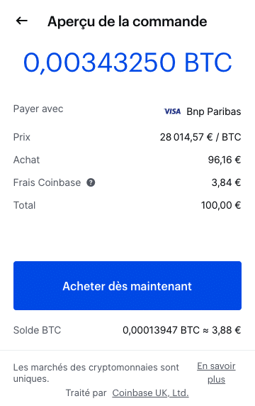 Cliquez ensuite sur “Prévisualiser l’achat”. Voici ce que vous allez obtenir :