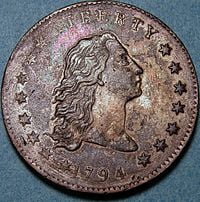 3. One Dollar 1794 Flowing Hair (Specimen Green-Contursi-Cardinal)