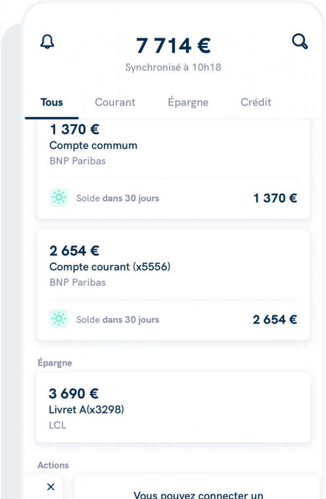 Fonctionnalités de l’application Linxo