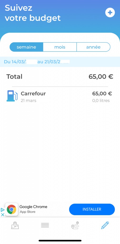 Gaspal application suivi budget essence