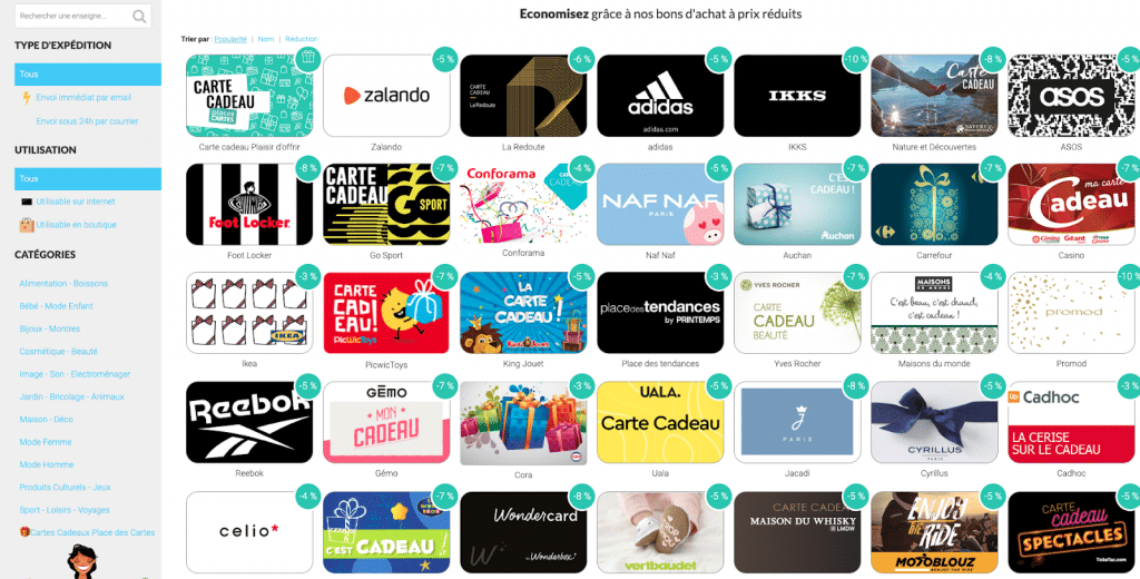 Comment acheter une carte cadeau ?