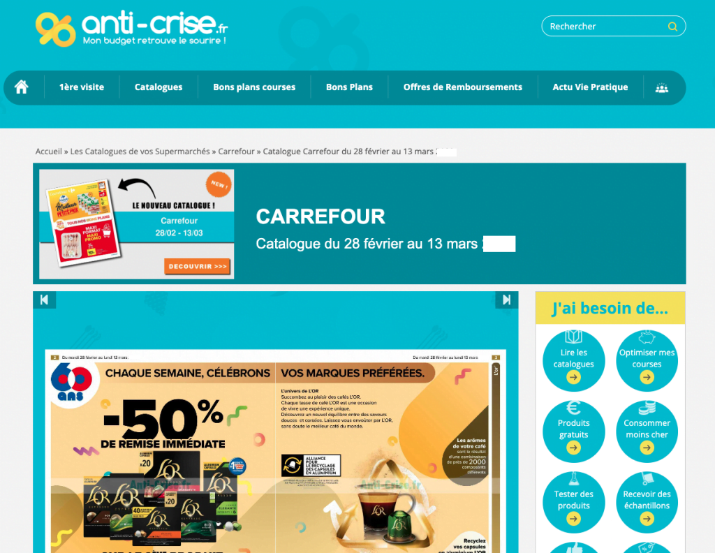 Anti-crise.fr site pour optimiser ses courses